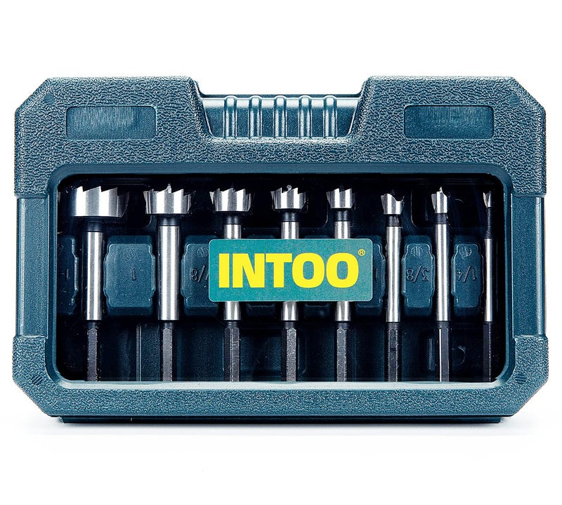INTOO Hex Shank Forstner Bit Set 8pcs Multi Sided Shank Wood Drill bit Set - Image 1